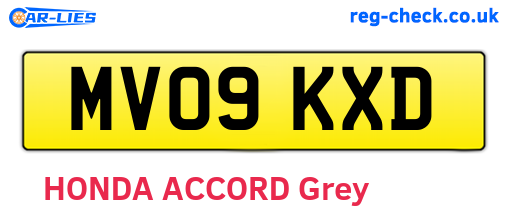 MV09KXD are the vehicle registration plates.