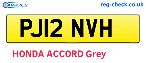 PJ12NVH are the vehicle registration plates.