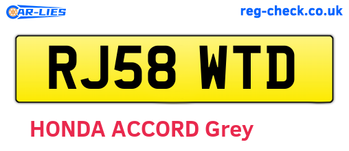 RJ58WTD are the vehicle registration plates.