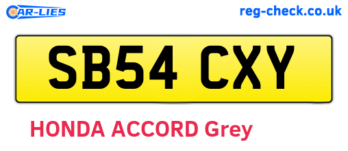 SB54CXY are the vehicle registration plates.