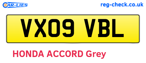 VX09VBL are the vehicle registration plates.
