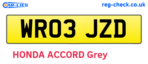WR03JZD are the vehicle registration plates.