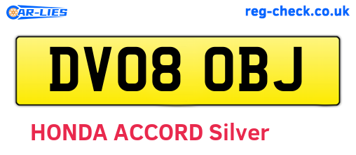 DV08OBJ are the vehicle registration plates.