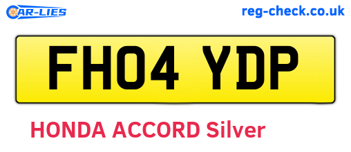 FH04YDP are the vehicle registration plates.