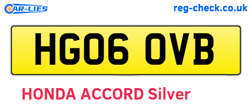 HG06OVB are the vehicle registration plates.
