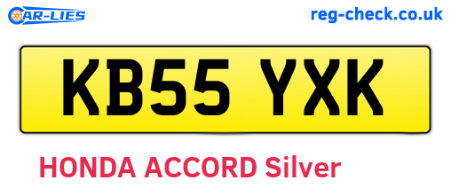 KB55YXK are the vehicle registration plates.