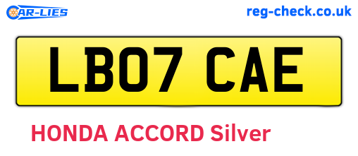 LB07CAE are the vehicle registration plates.
