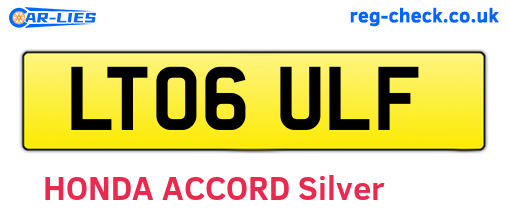 LT06ULF are the vehicle registration plates.