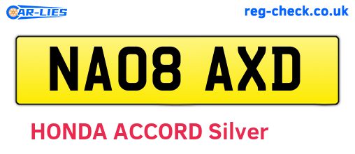 NA08AXD are the vehicle registration plates.