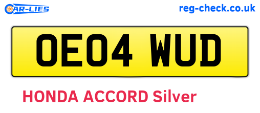OE04WUD are the vehicle registration plates.