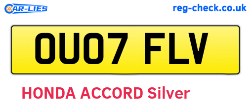 OU07FLV are the vehicle registration plates.