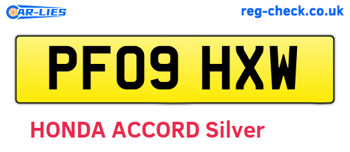 PF09HXW are the vehicle registration plates.