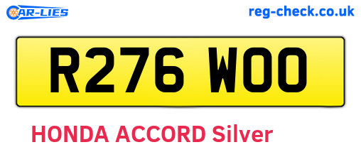 R276WOO are the vehicle registration plates.