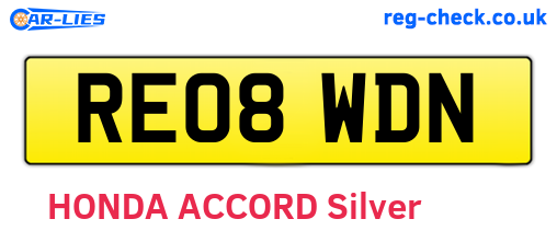 RE08WDN are the vehicle registration plates.