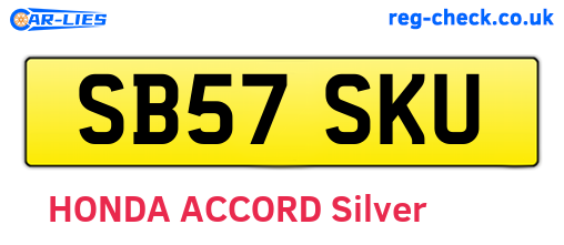 SB57SKU are the vehicle registration plates.