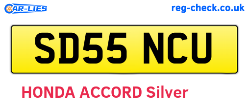 SD55NCU are the vehicle registration plates.