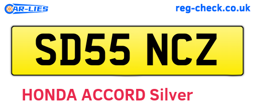 SD55NCZ are the vehicle registration plates.