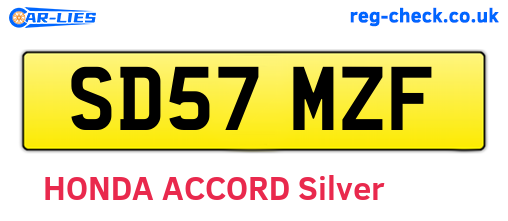 SD57MZF are the vehicle registration plates.