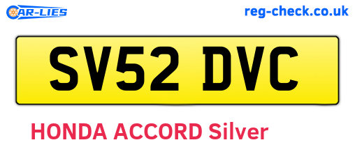 SV52DVC are the vehicle registration plates.