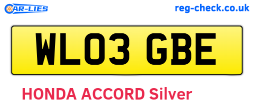 WL03GBE are the vehicle registration plates.