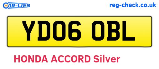 YD06OBL are the vehicle registration plates.