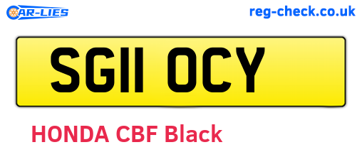 SG11OCY are the vehicle registration plates.