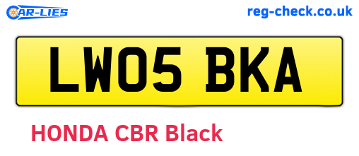 LW05BKA are the vehicle registration plates.