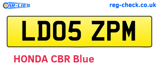 LD05ZPM are the vehicle registration plates.