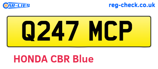 Q247MCP are the vehicle registration plates.