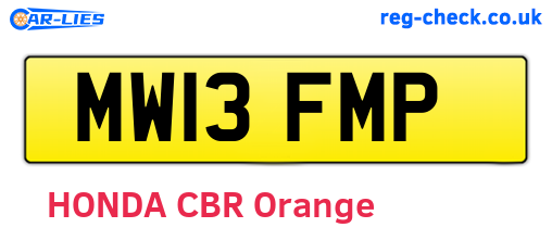 MW13FMP are the vehicle registration plates.