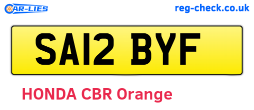 SA12BYF are the vehicle registration plates.