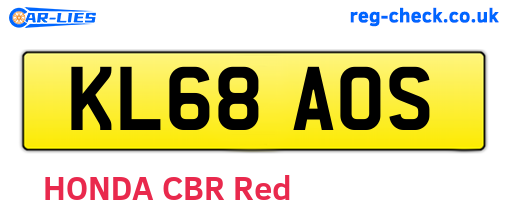 KL68AOS are the vehicle registration plates.