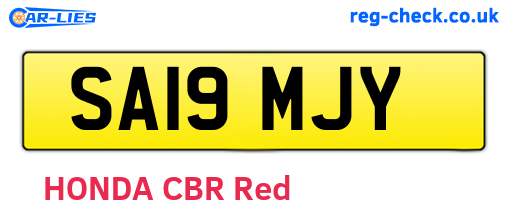 SA19MJY are the vehicle registration plates.