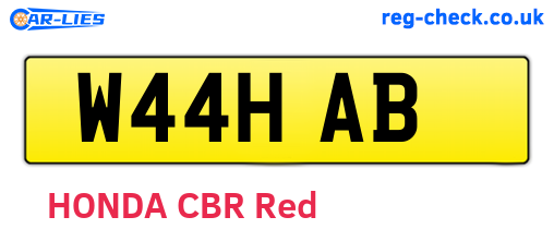 W44HAB are the vehicle registration plates.