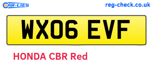 WX06EVF are the vehicle registration plates.