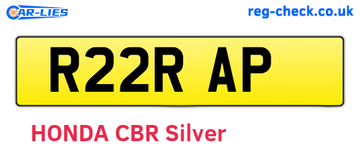 R22RAP are the vehicle registration plates.