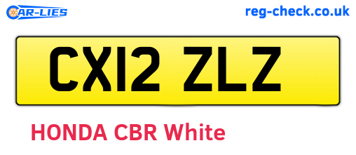 CX12ZLZ are the vehicle registration plates.