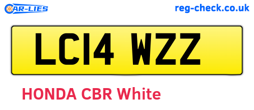 LC14WZZ are the vehicle registration plates.