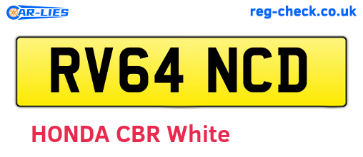 RV64NCD are the vehicle registration plates.
