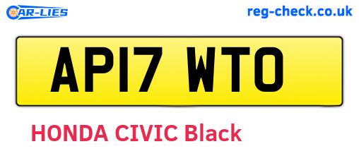 AP17WTO are the vehicle registration plates.