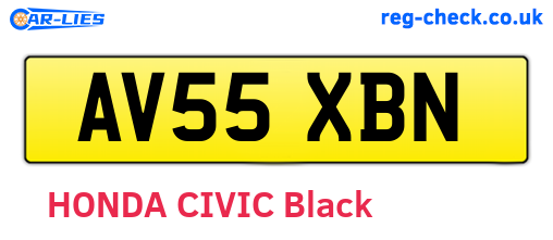 AV55XBN are the vehicle registration plates.