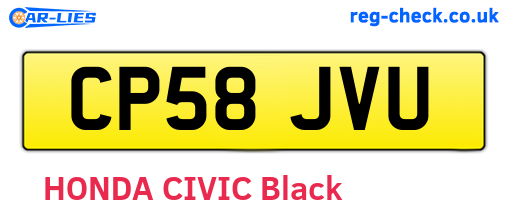 CP58JVU are the vehicle registration plates.