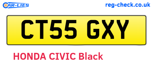 CT55GXY are the vehicle registration plates.