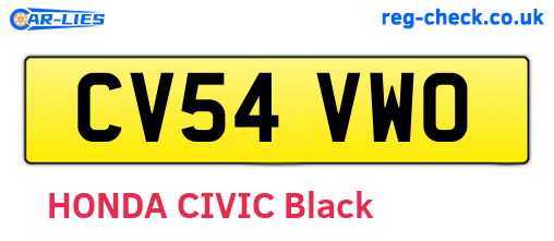 CV54VWO are the vehicle registration plates.