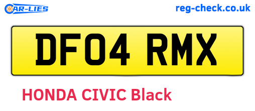 DF04RMX are the vehicle registration plates.