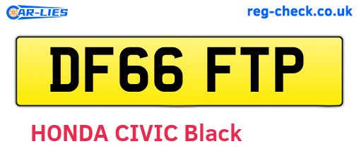 DF66FTP are the vehicle registration plates.