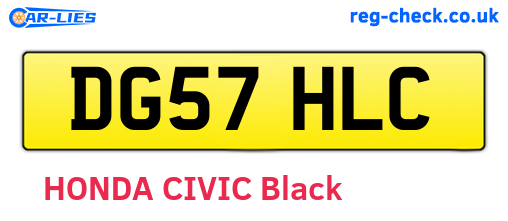 DG57HLC are the vehicle registration plates.