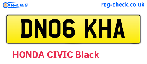 DN06KHA are the vehicle registration plates.