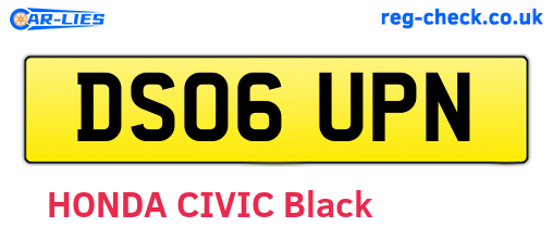 DS06UPN are the vehicle registration plates.