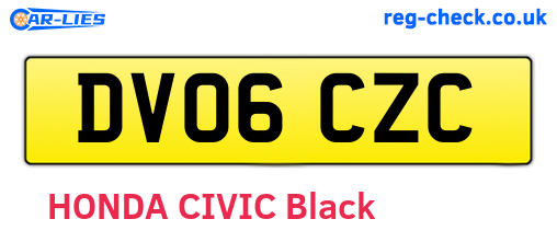 DV06CZC are the vehicle registration plates.